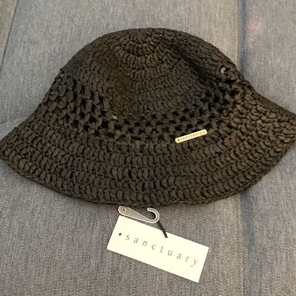 Sanctuary NWT Adjustable Bucket Hat Black. - Picture 2 of 5